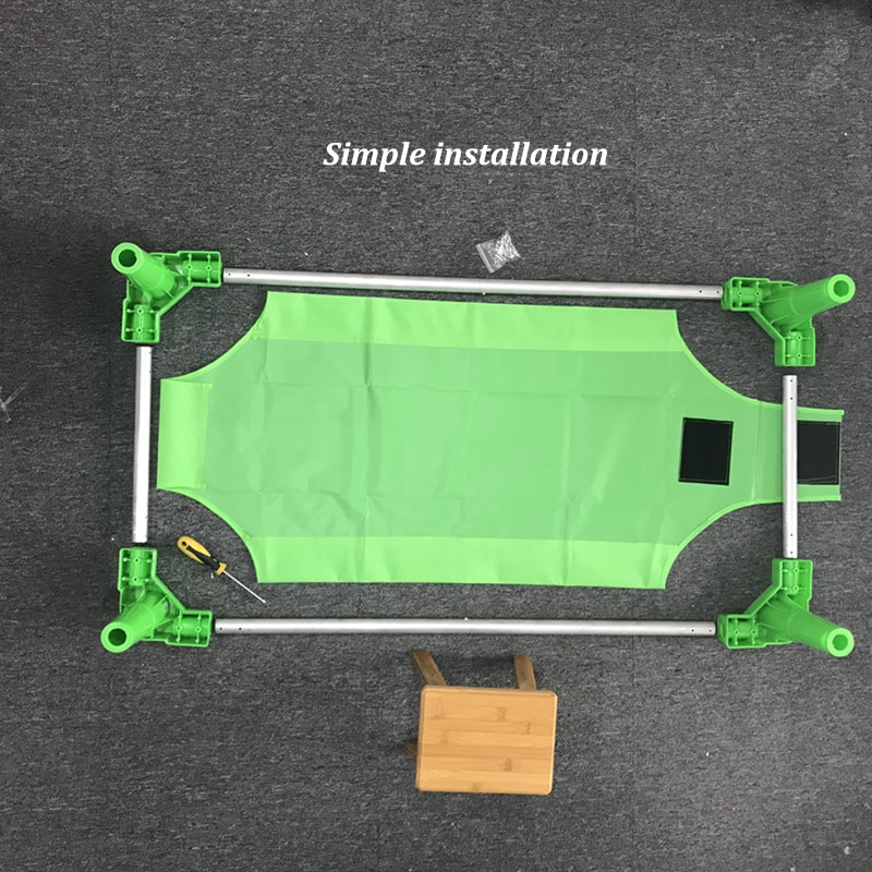 ALWAYSME Aluminum Alloy Frame Baby Kids Children Bed Crib Streamline Toddler Cot Daycare Sleeping Cot for Kids Kindergarten Bed