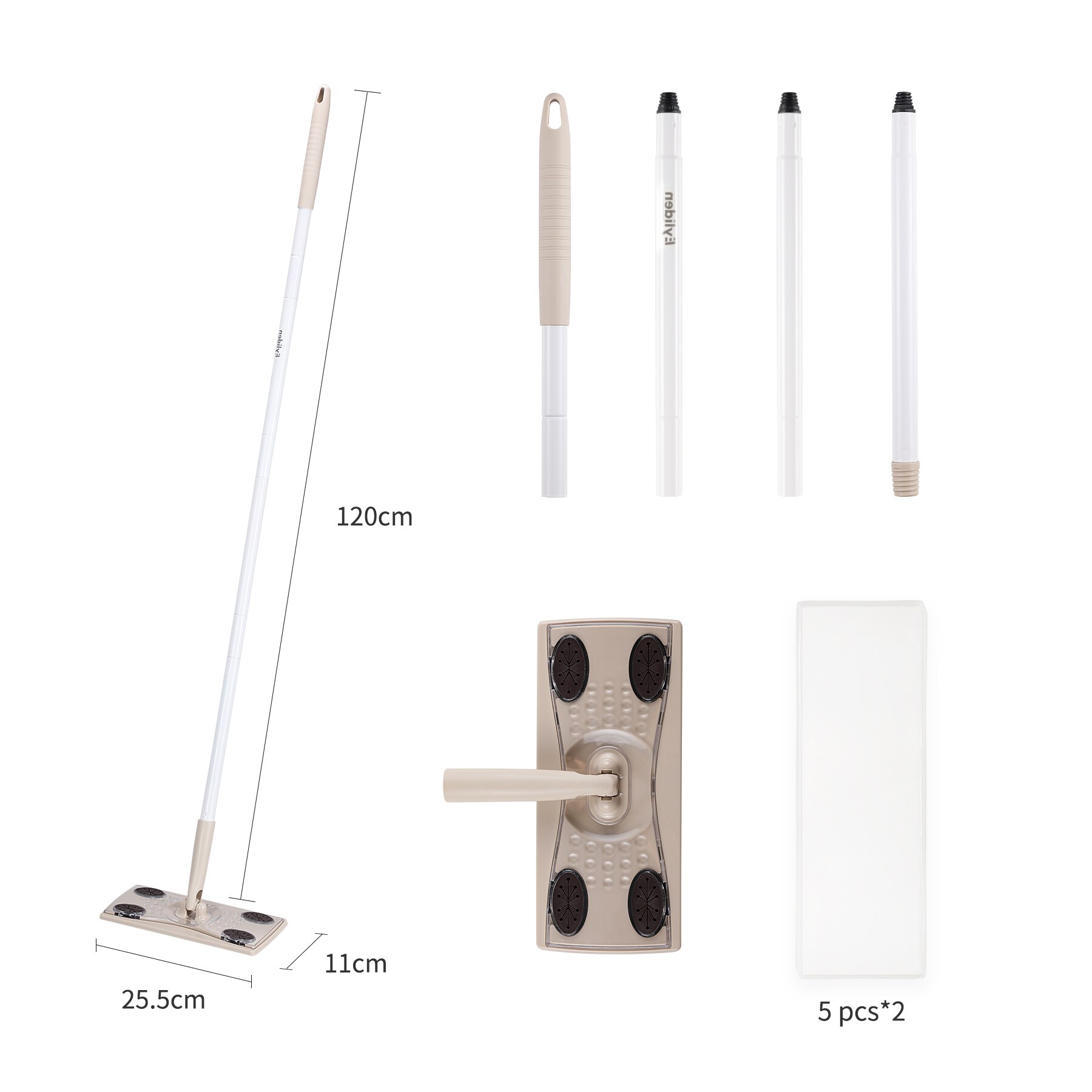 Eyliden Disposable Electrostatic Dust Mop with 10PCS Dry Refill Floor Wipes Pads Electrostatic Adsorption Hair Dust