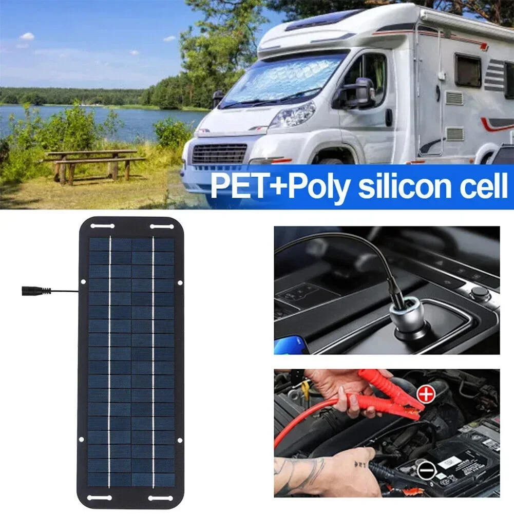 30W Solar Panel 12V Trickle Charger Battery Charger Set/Kit With Double-Headed Clip And USB Female Cable Maintainer Boat Car RV