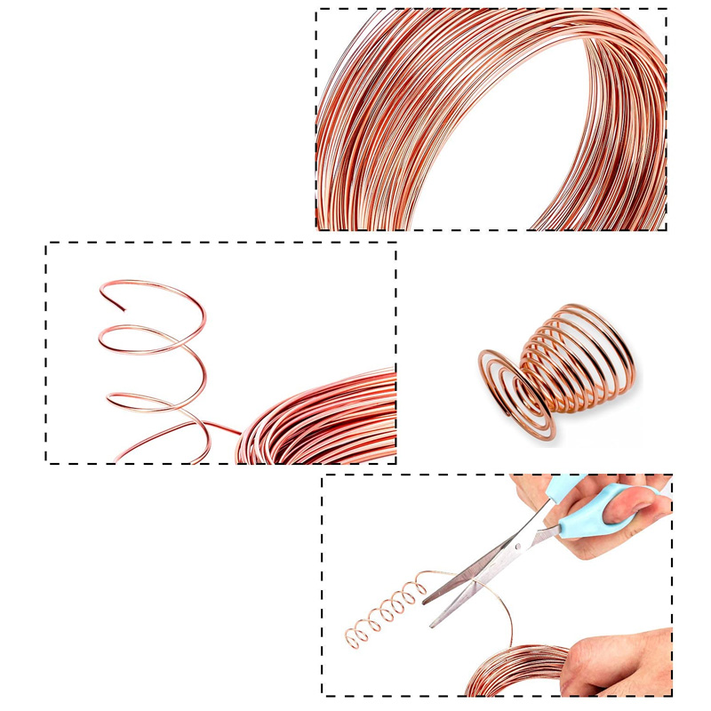 Bobine de fil de cuivre pur, 1-10m, fil de cuivre nu, T2, conducteur, ligne nue, diamètre 0.1mm, 0.15mm, 0.2mm, 0.3mm, 0.4mm, 0.5mm, 5mm