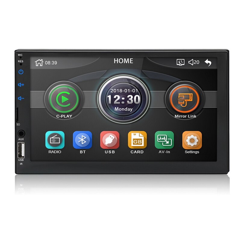 Spejllink radio til carplay android bilstereo  mp5 afspiller multimedie bilradio autoradio ios bakkamera 7 "berøringsskærm: Kun kontrol