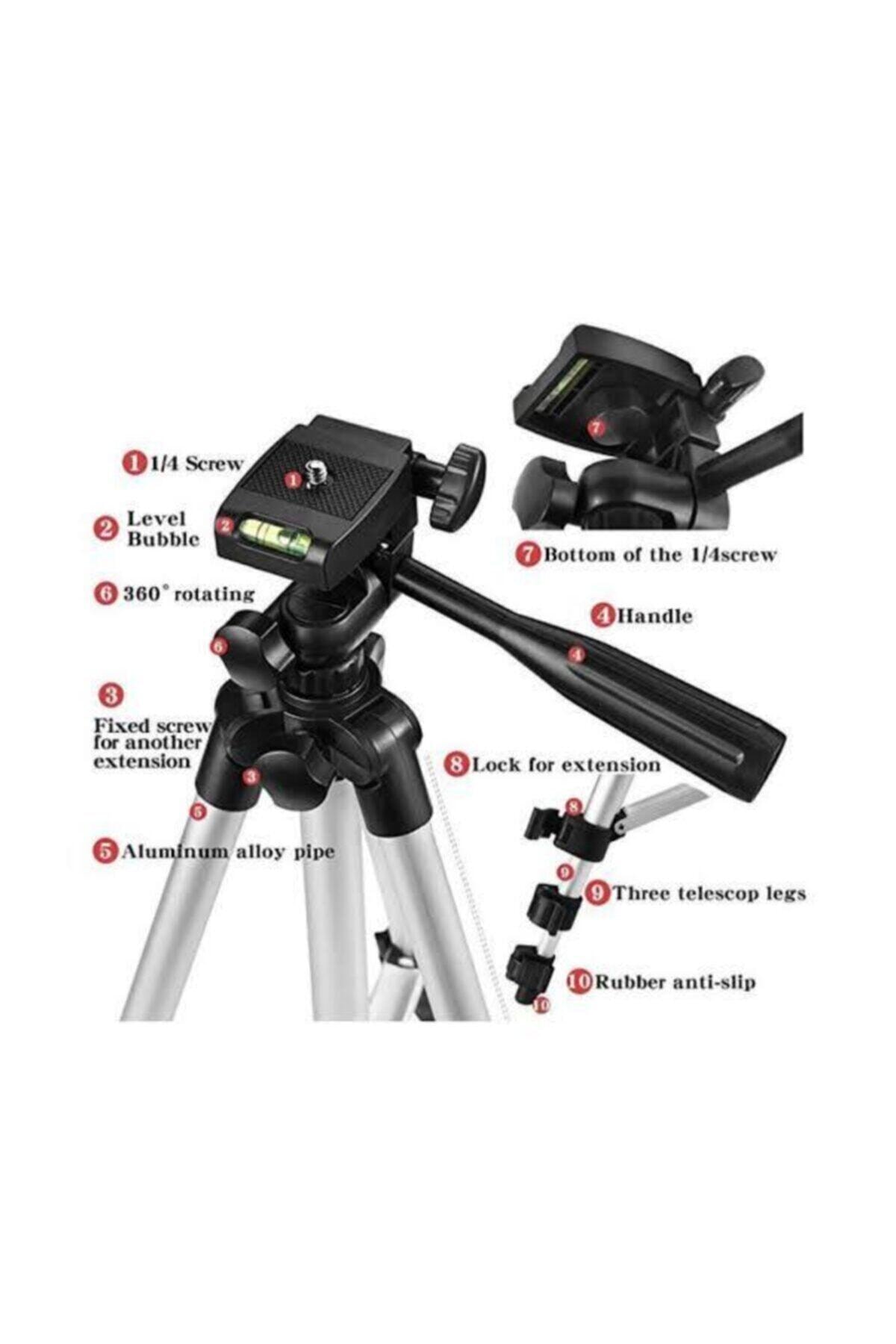 105 Cm Tripod Bluetooth Controlled Telefon &amp; Camera Tripod Metal Tripod