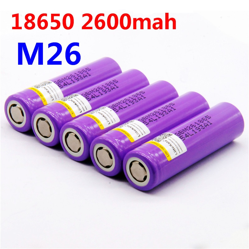 LiitoKala M26 18650 2500 2600 mah 10A 18650 li-ion rechargeable battery power safe battery