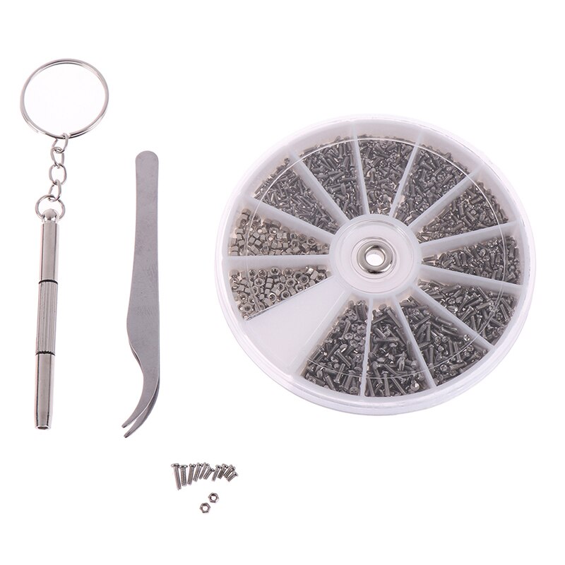 Assortiment de minuscules vis et écrous, outil de réparation pour Micro lunettes lunettes lunettes de soleil lunettes avec Micro tournevis et pinces 600/1000 pièces