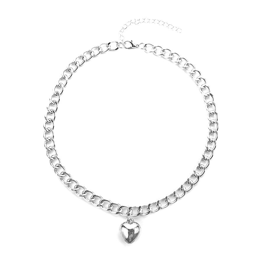 Ketting Metalen Dikke Ketting Choker Dames Trend Heup Hop Golden Metal Chunky Chain Collar Ketting Mode-sieraden (Metal Color : IPA0969