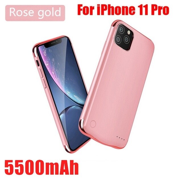 10000mAh Battery Charger Case Powerbank For iPhone 11 Pro iPhone 12 Pro Max iPhone 11 Pro Max Power Bank Battery Charging Case: i11 Pro Rose