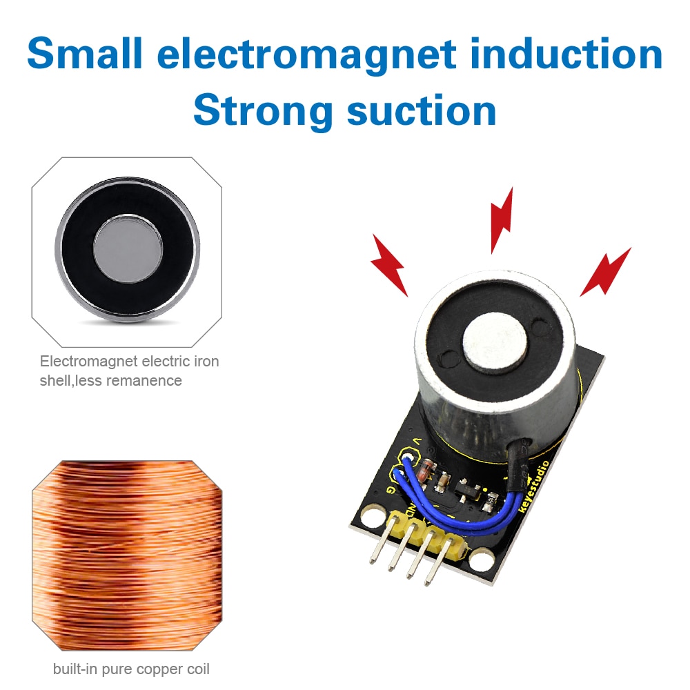! Keyestudio Low Power Strong Suction Electromagnet Module For Arduino DIY Projects