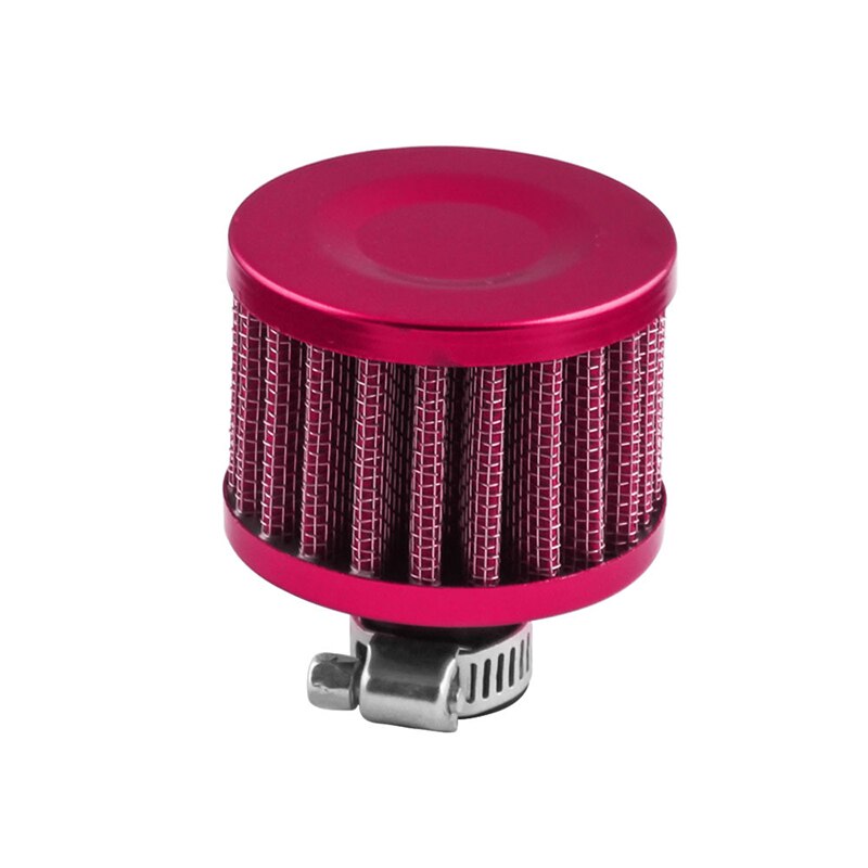 Filtro de aire modificado de 12mm para coche, filtro de cabeza de seta pequeña, filtro de aire de cabeza de seta, piezas de motor en el capó: Rojo