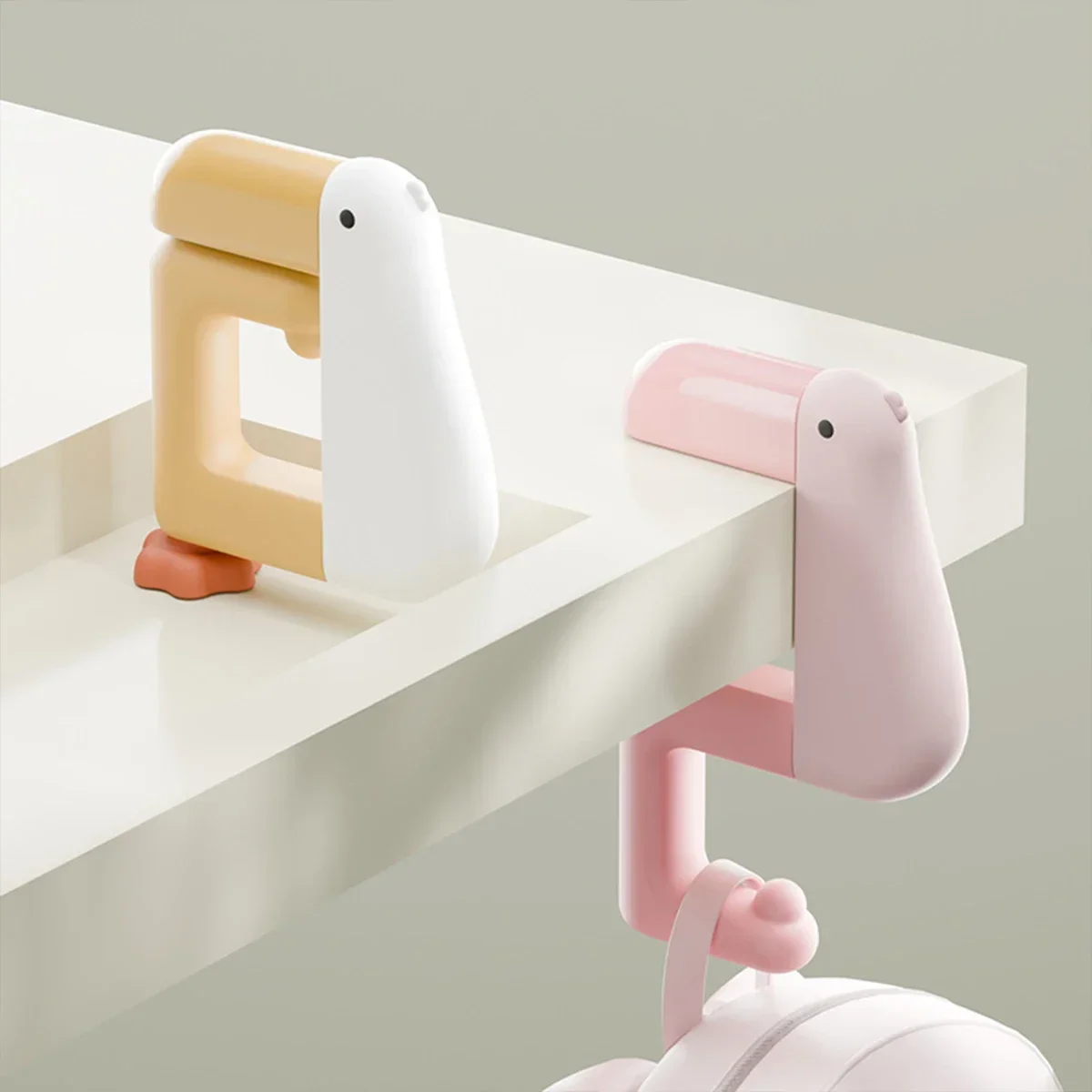 1/5pc háčiky thinking duck na stôl, prenosné, dierovacie, bez dierovača, háčik na batoh, multifunkčný bočný držiak, háčik na kabelku, domáci, študentský a kancelársky