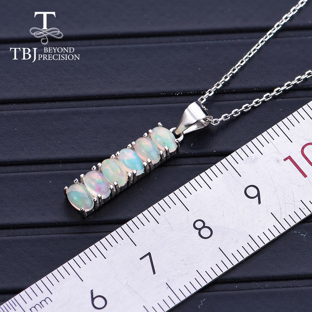 925 sterling silver with natural opal pendant necklace long pendant with 2ct natural gemstones fine jewelry for women daily wear