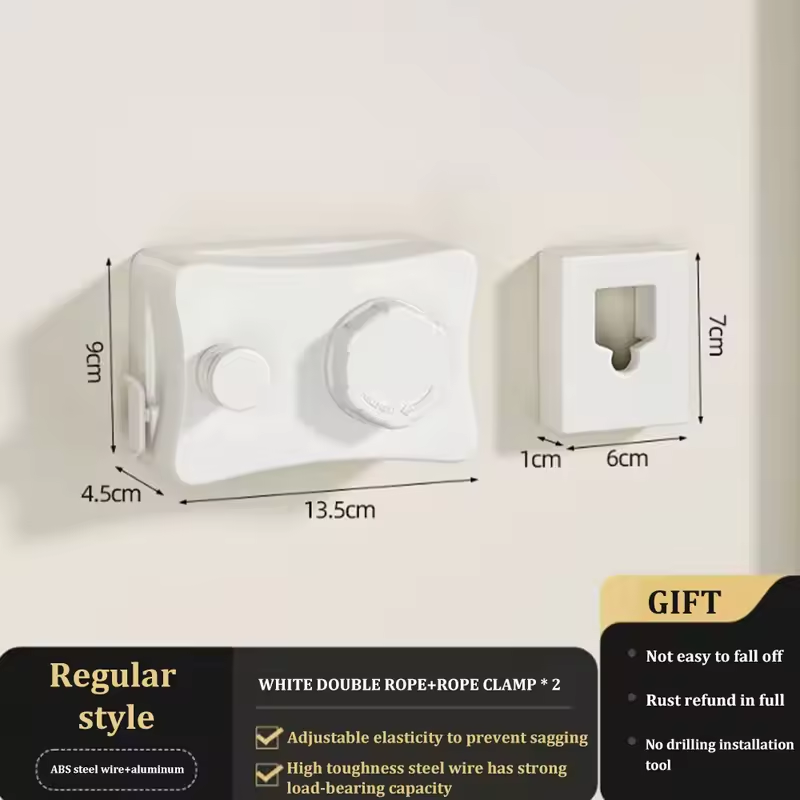 Suszarka na pranie ze stali nierdzewnej, wysuwana, o długości 5,1 metra, robić użytku wewnątrz i na zewnątrz, trwała, robić suszenia ubrań, idealna robić pralni, domu, na patio, balkonie.: BIAŁY