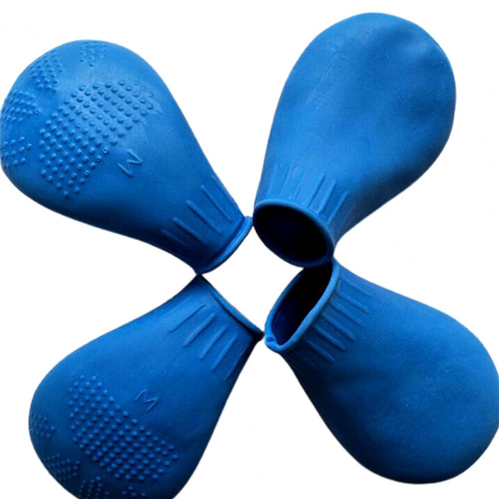 Botas impermeables antideslizantes para perro, zapatos de lluvia duraderos, suministros para mascotas, 4 piezas: Azul / L