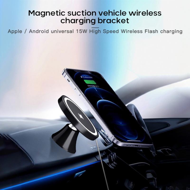 Magnetische Wireless Car Charger Mount Voor Iphone 12/12 Mini/12 Pro 15W Max Snelle Lading Airvent Mount magsafe Auto Telefoon Houder