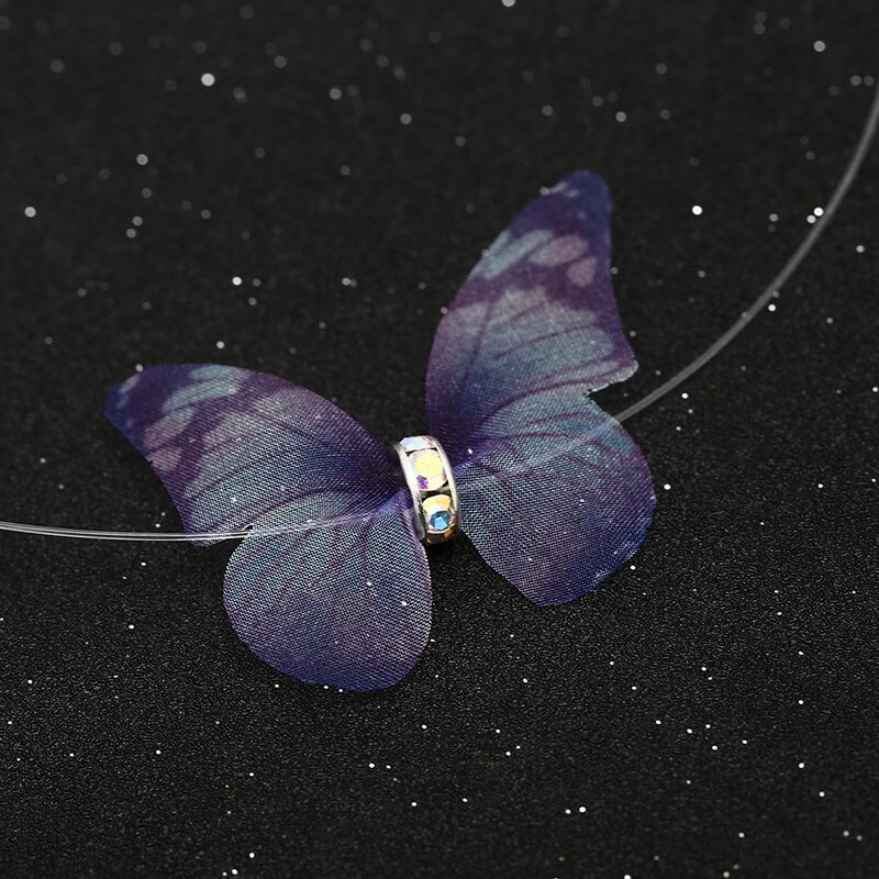 Kettingen accessoires naszyjnik sieraden ketting voor vrouwen dames sieraden vis draad flits boren vlinder collier fijn: Ketting 2