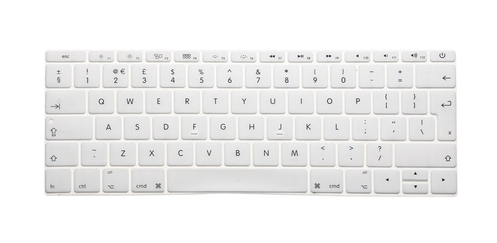 For Macbook Pro 13 with Touch Bar.10 release Model:A1706) European EU/UK EURO English Silicone Keyboard cover Film: White