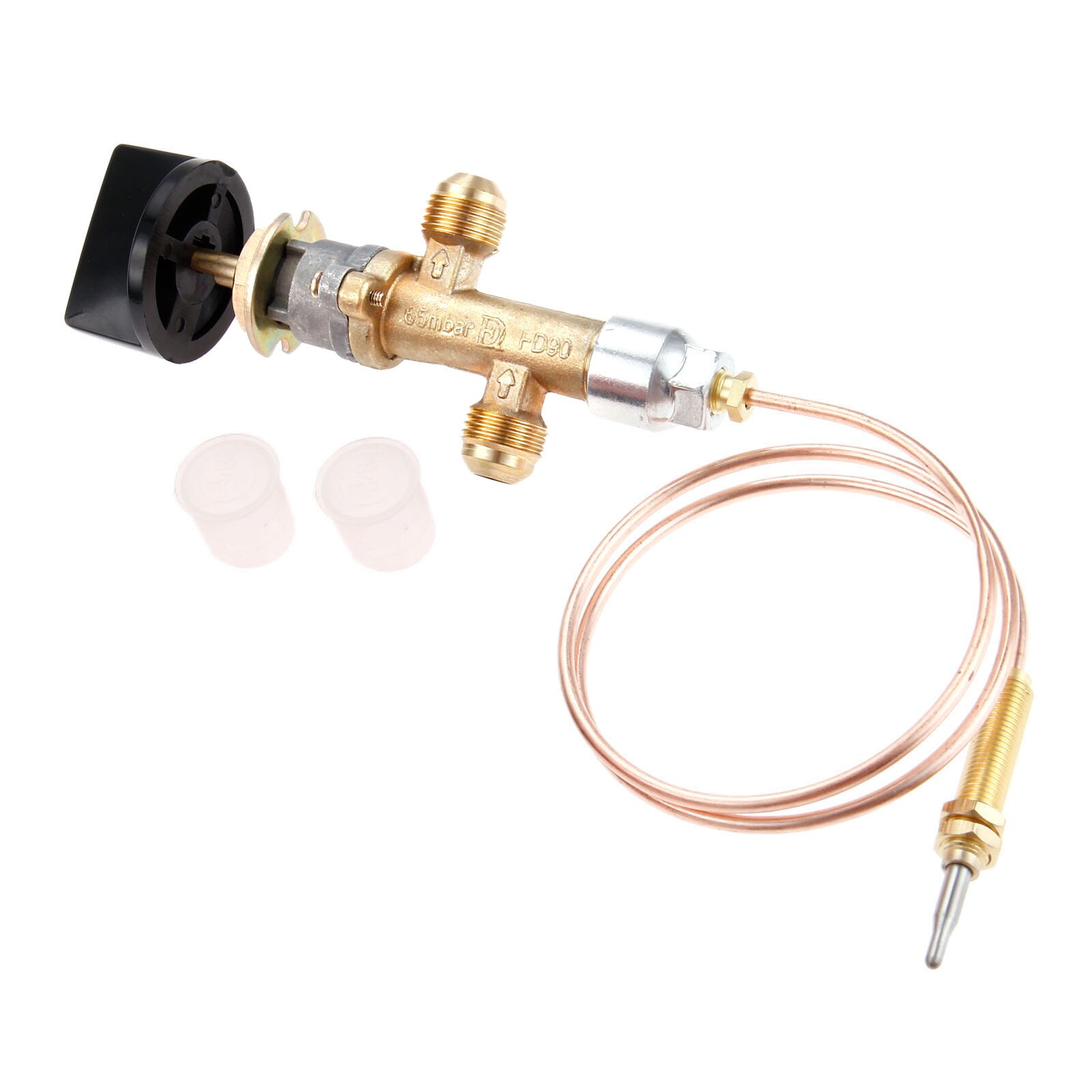Propane Fireplace Gas Control Valve thread 5/8-18UNF + 600mm thermocouple with M8*1 threaded head + Knob Switch