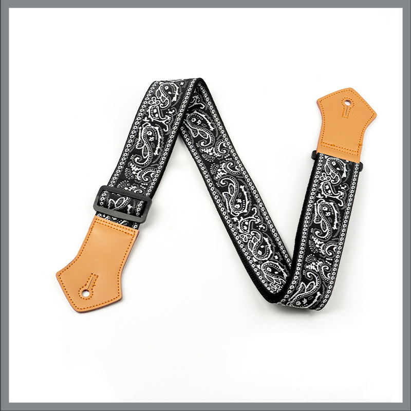 Guitar Strap for Folk Guitar, Bass, Acoustic Guitar, Electric Guitar, Unisex, Stylish, Leather, Cotton, Cross-Body Shoulder Strap: light green
