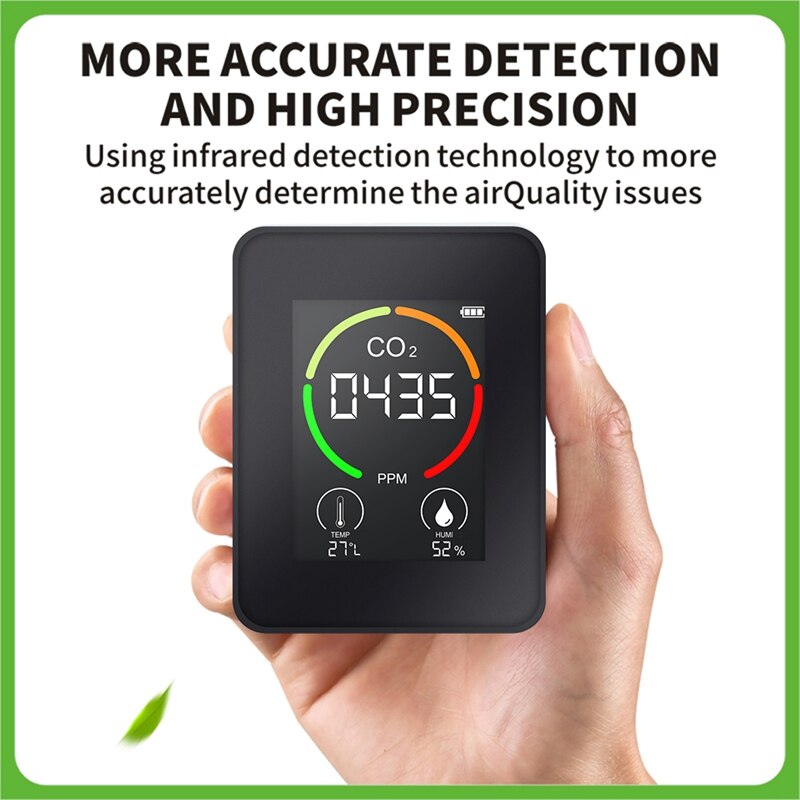TOP Air Monitor CO2 Carbon Dioxide Detector Air Temperature Humidity Monitor Fast Measurement Meter