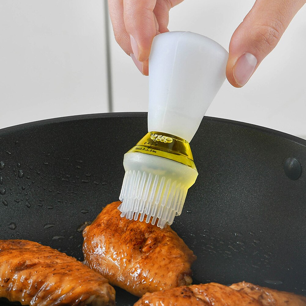 Oil Bottle Barbecue Brush Turkey Baster Pastry Brush Set With Thick Glass Bowl Silicone Oil Dispenser for BBQ Baking Grilling