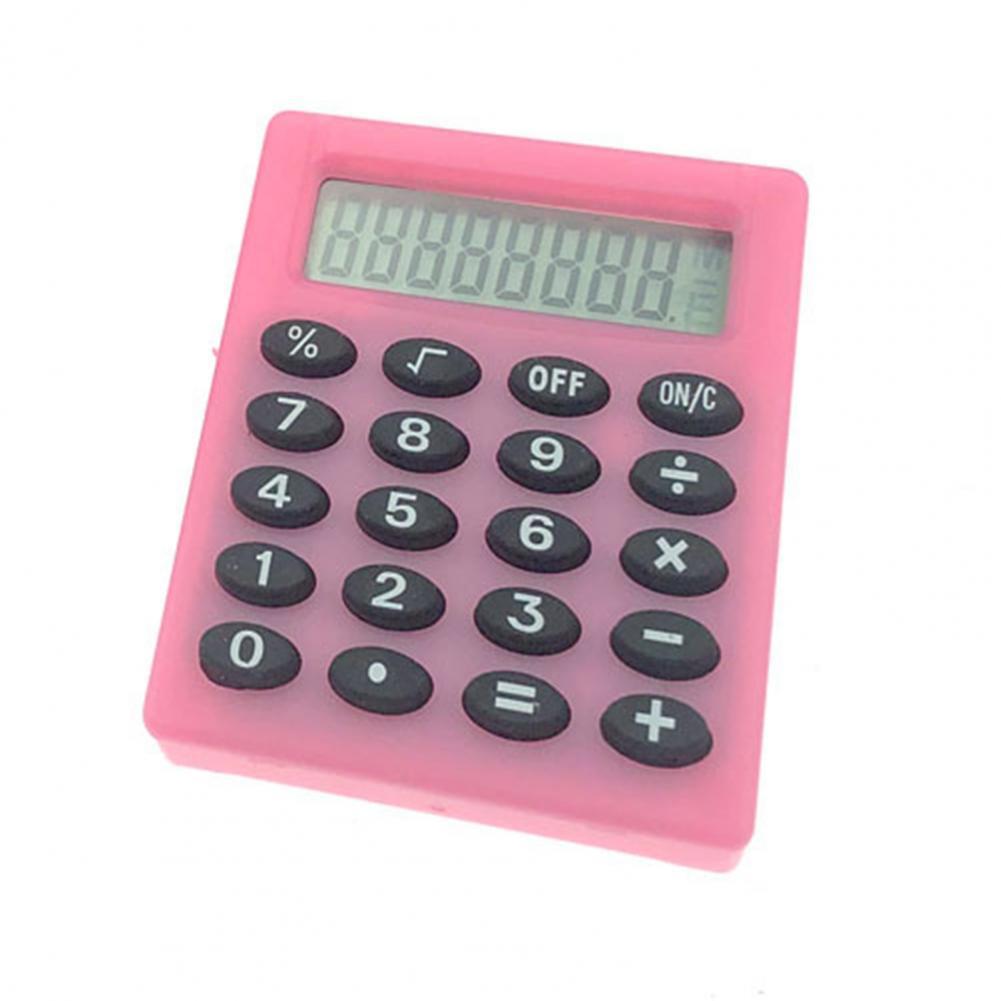 Pocket Calculator Useful 8-Digit Display Student Calculator Energy Saving Sensitive Key Mini Calculator: Pink