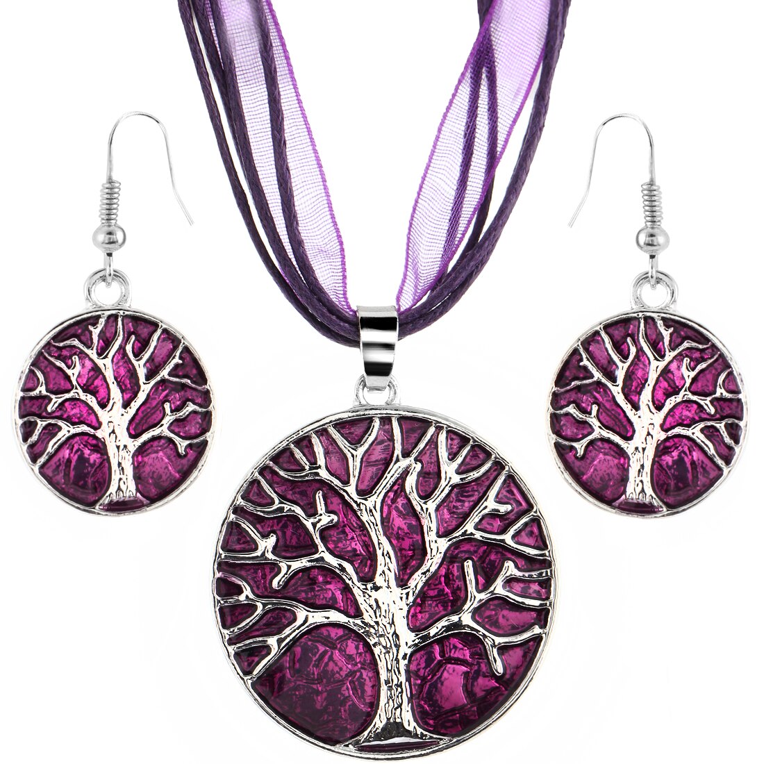 MINHIN nuovo Set di collana a catena in pelle con gemma smaltata per Set di gioielli da sposa per feste Set di gioielli estivi da donna: F926