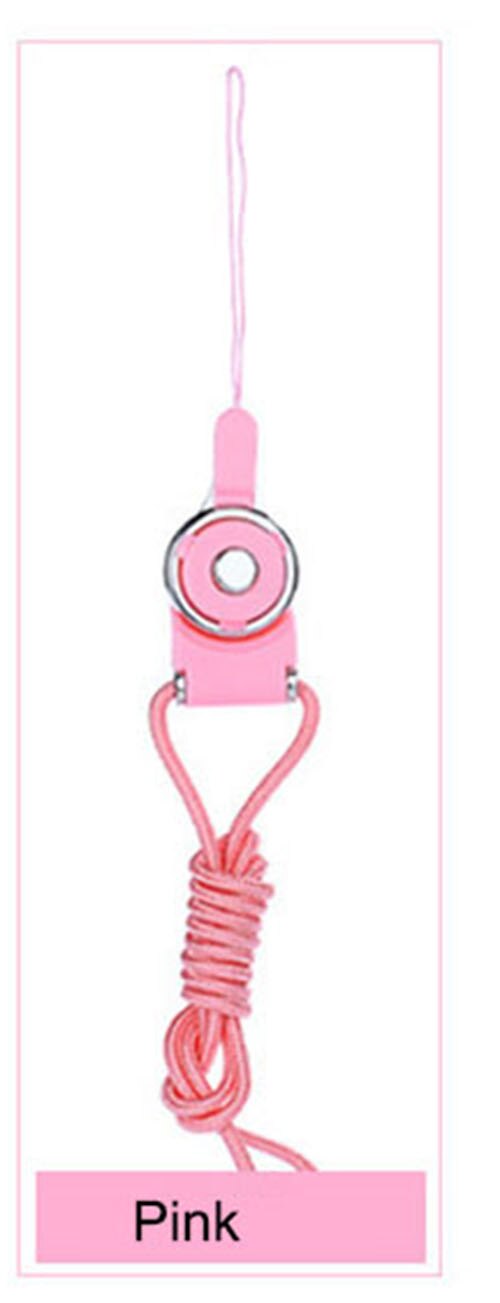 2 In 1 Neck Lanyard Nekband Strap Hand Lanyard Voor Telefoon Iphone X Samsung Camera Usb Flash Drives Keys Id kaart Keycord Sleutelhanger: Pink