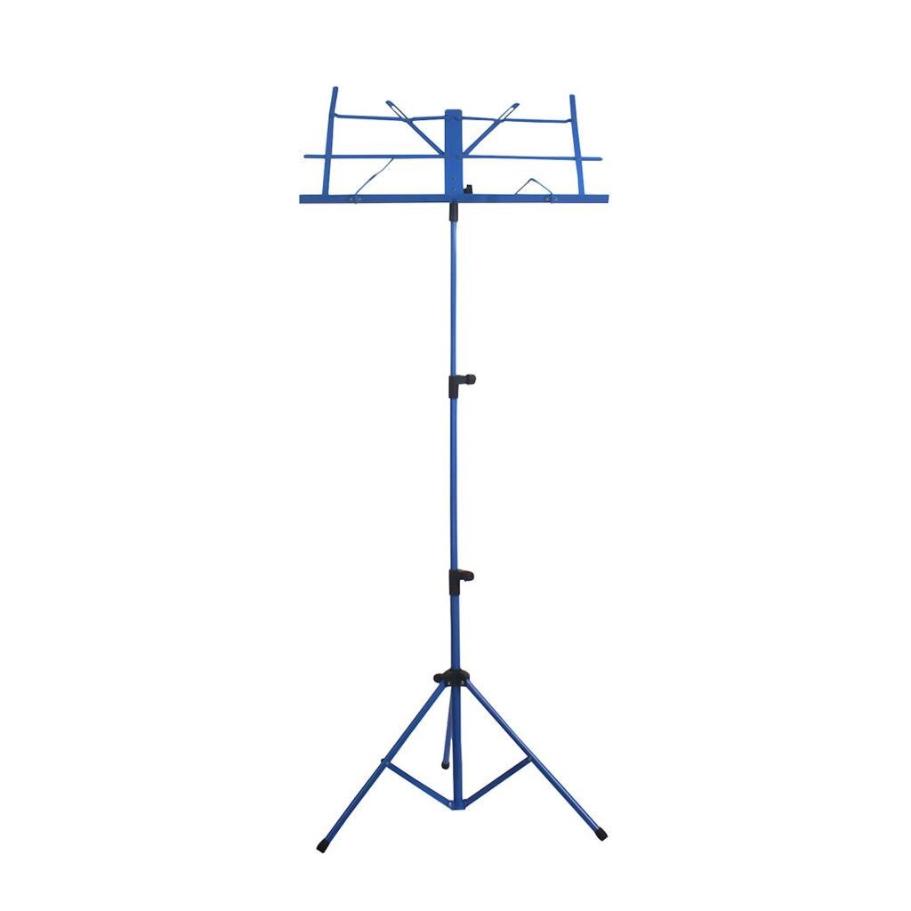 Portable Folding Heavy Duty Metal Music Stand Sheet Music Stand + Waterproof Carrying Bag: Blue