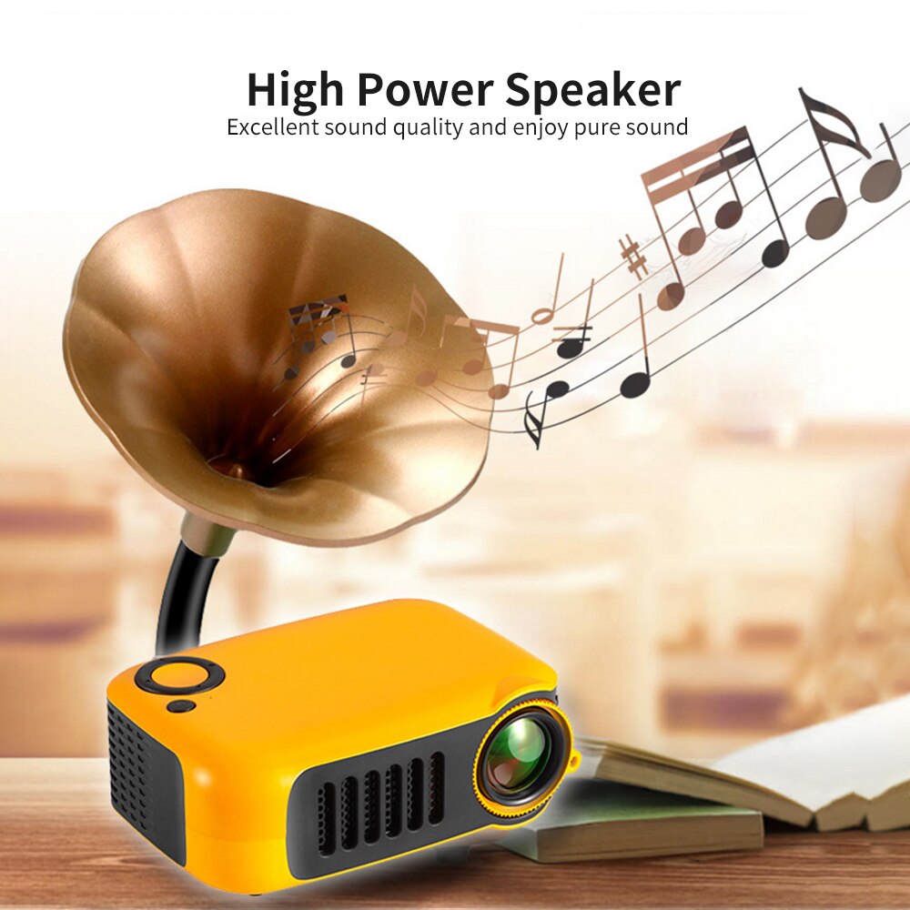 Mini proyector compatible con 1080P LCD 50.000 horas lámpara Life Home Theater Video proyector compatible con Power Bank portátil proyector