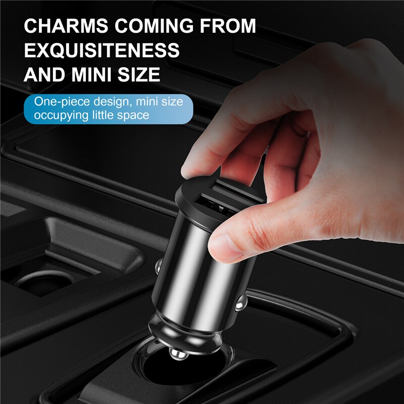 Lovebay Mini Car Charger Adapter Dual USB Ports 3.1A Fast Grain Charger For Mobile Phone Tablet GPS Car Charging for iPhone 11