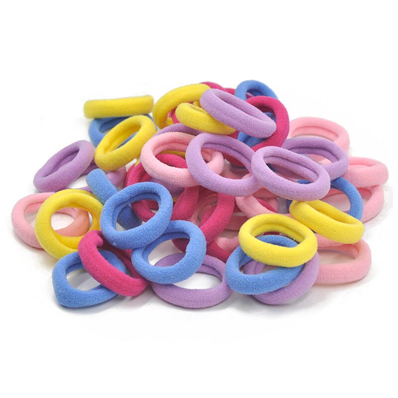 Aikelina 50 st/lot 3cm hårgummiband tillbehör liten storlek godisfärger hårresår för tjej
