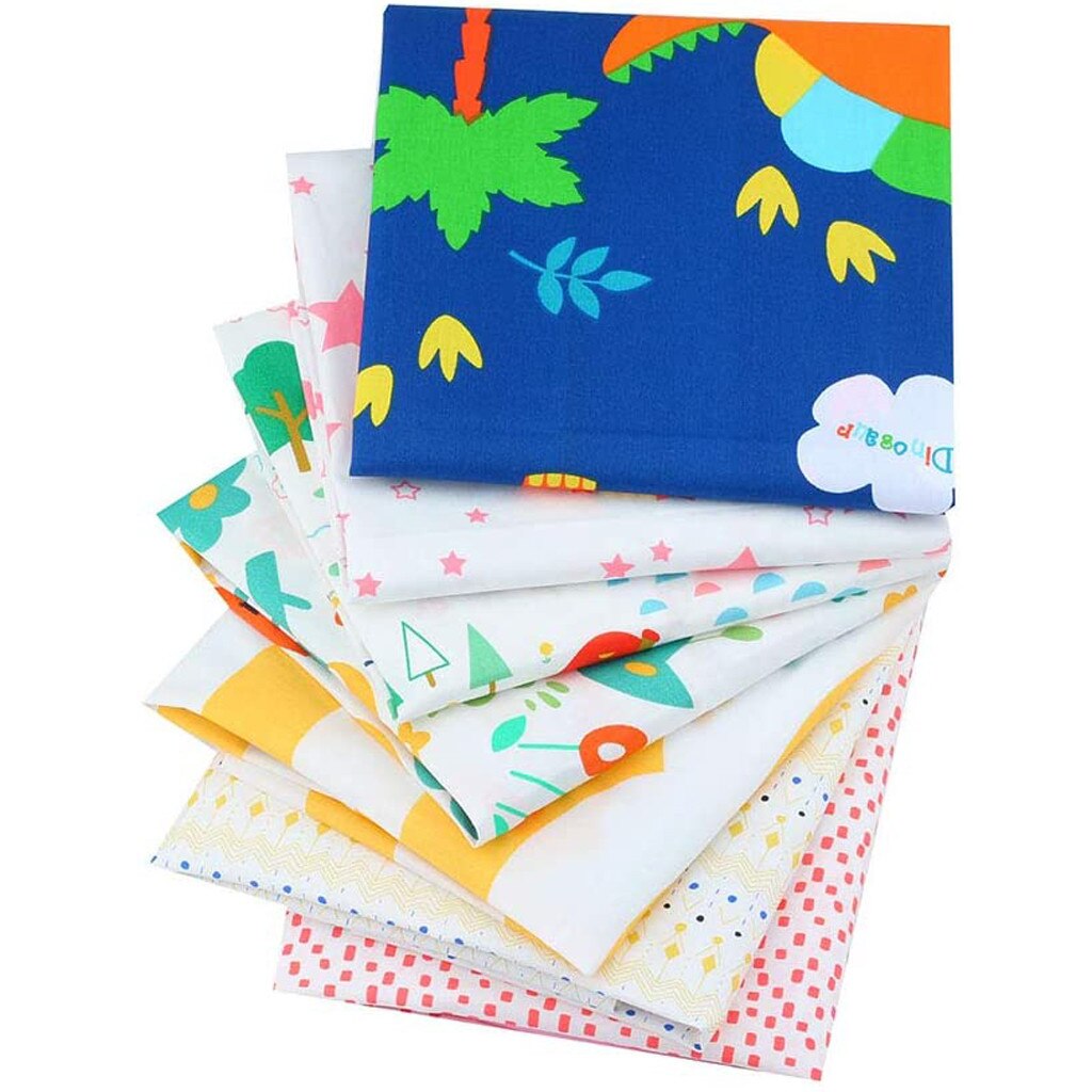 Diy Fabric Clothing Cotton Craft Fabric Bundle Patchwork Squares Quilting Sewing Cartoon Series Patchwork Diy 7pc #T2G: Default Title