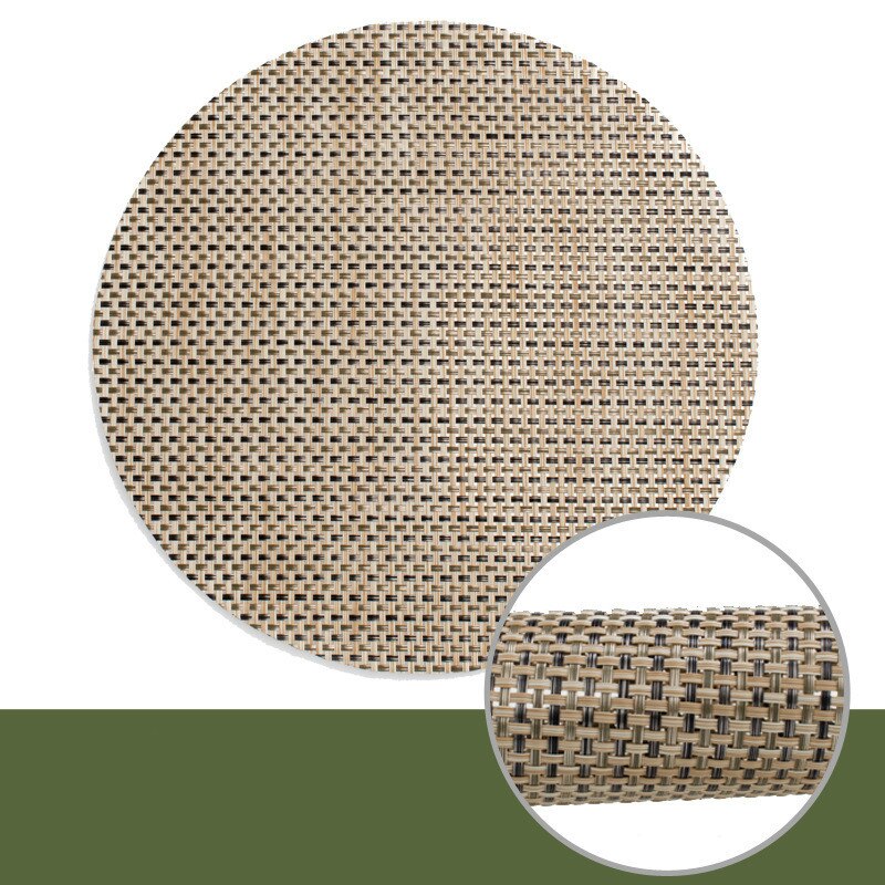 Keukenaccessoires plastic tafel placemats kom kerstmat beker onderzetters set rond geweven pvc isolatiemat pot koffie eetkamer: Weefmat 14