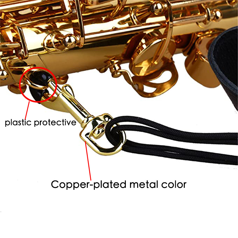 Miwayer Sax Nek Riem Professionele Saxofoon Harnas Lederen Gewatteerde Zachte Hals Sling Voor Bariton Alt Tenor Sopraan Bariton