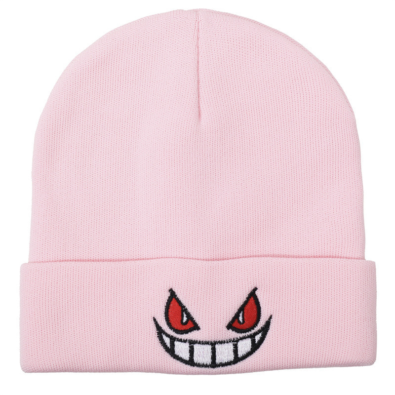 Tegneserie broderede huer populær amerikansk anime tegneserie broderet strikket efterår vinter varm hue uldhue gengar huer: Gul