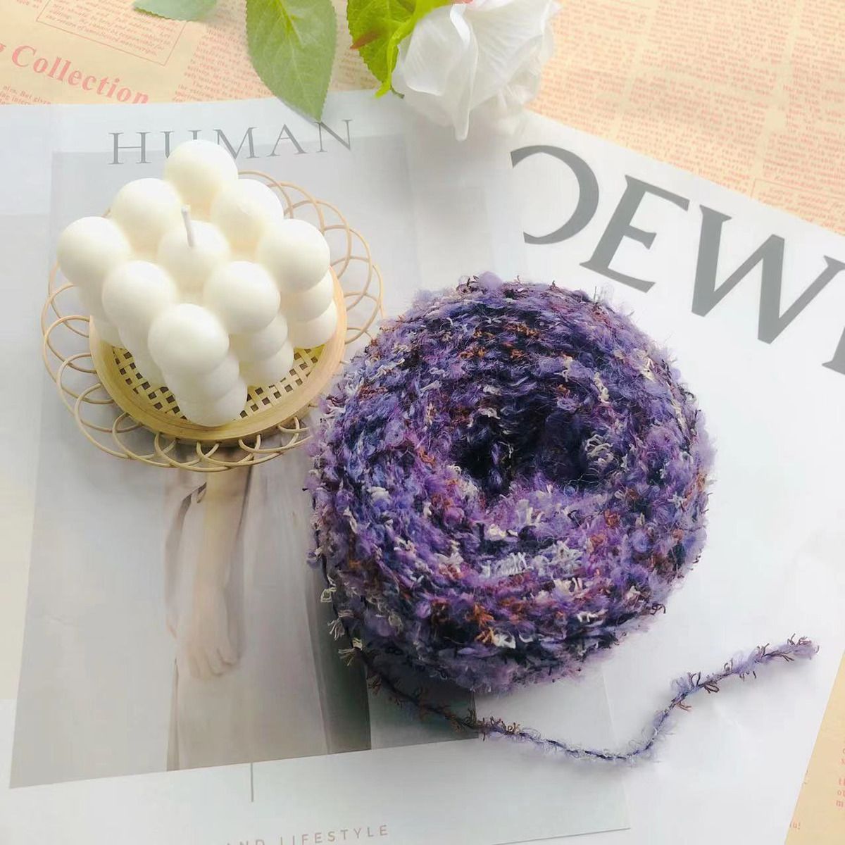Feder Schleife Faden handgewebtes Garn DIY Häkelnadel Handstricken Kreis Garn DIY Pullover Jacke Wolle Schal Hut Wolle gestrickt: Dark Grau