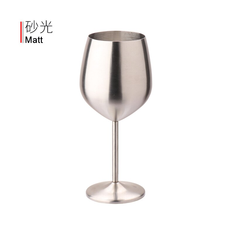 Copa de una sola capa de acero inoxidable 500 de capacidad, copa de vino tinto, gran capacidad, copa de metal de 304 ml: malt