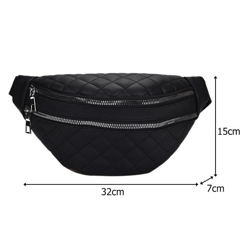 Vrouwen Pu Lederen Banaan Taille Tas Dubbele Rits Riem Tas Modemerk Fanny Pack Casual Crossbody Borst Bag Phone Pouch rinoner