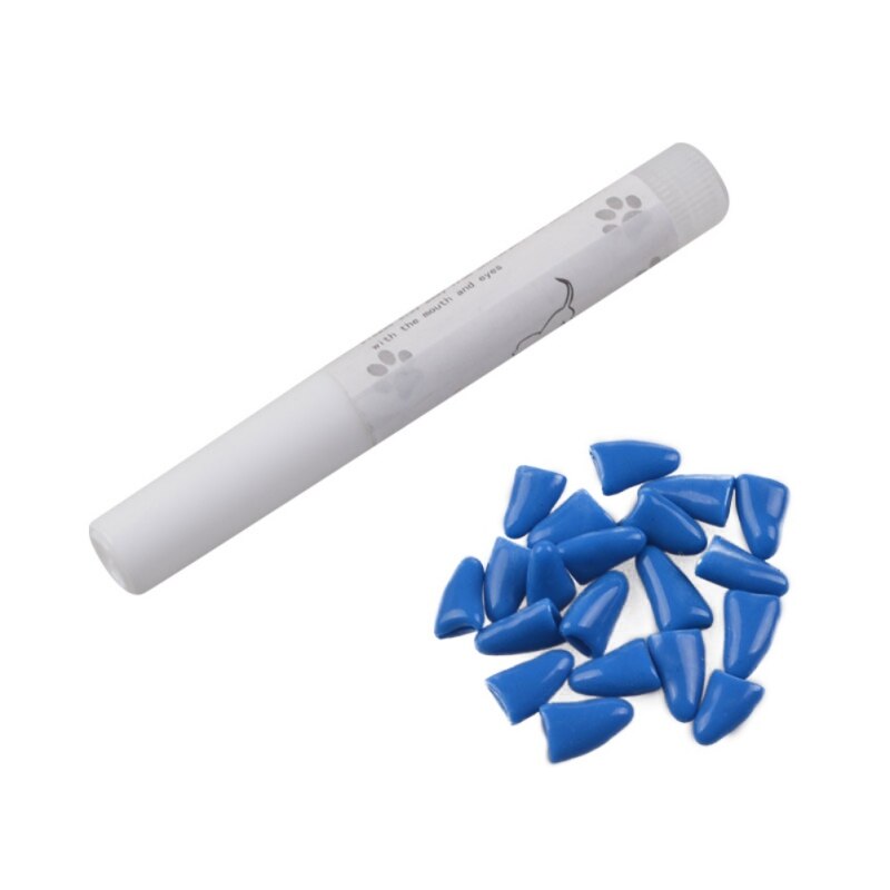 20 stuks siliconen zachte nagelkapjes voor katten, nagelbeschermer voor kattenpoten, 6 kleuren, maat xs-l, voor verzorgingsaccessoire voor katten: Ik / Ik