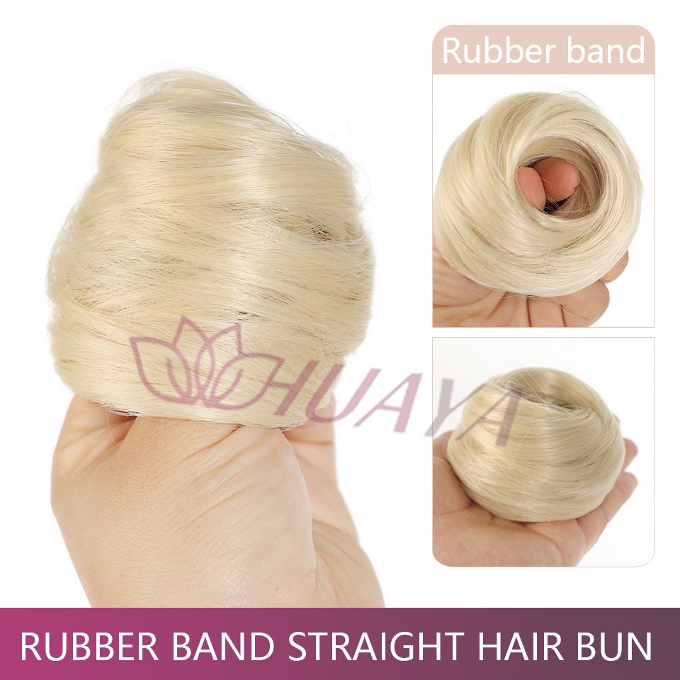 Moño desordenado, extensión de moño recto, Mini banda de goma, moño para el pelo, peluca de Donut sintética, accesorio, moño Updo