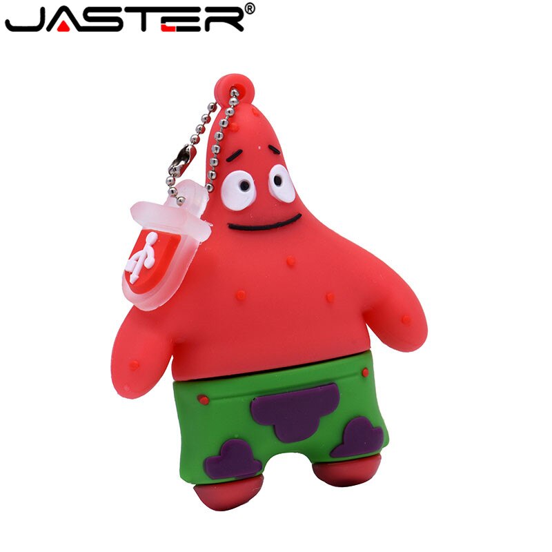 JASTER Sponge Bob usb flash drive cartoon Patrick Star&Sponge Bob Pendrive USB2.0 Flash 4GB/8GB/16GB/32GB/64GB Memory Stick