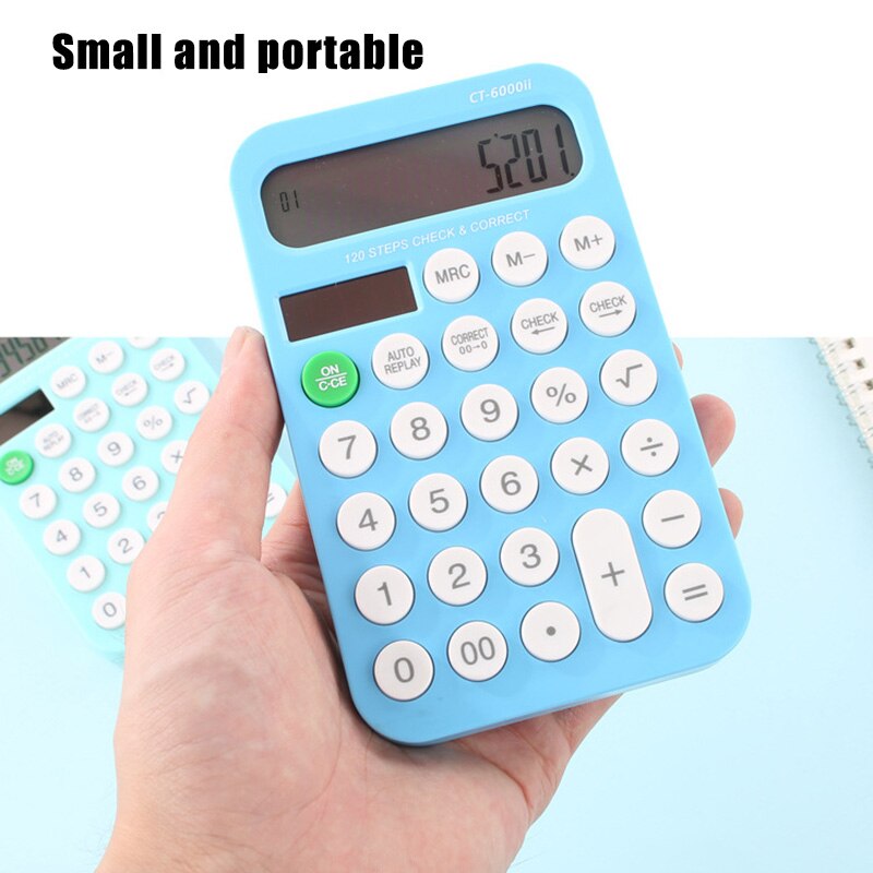 Office Large Screen Solar Calculator 12 Digits Solar Mini Calculator Handheld Office Supplies LHB99