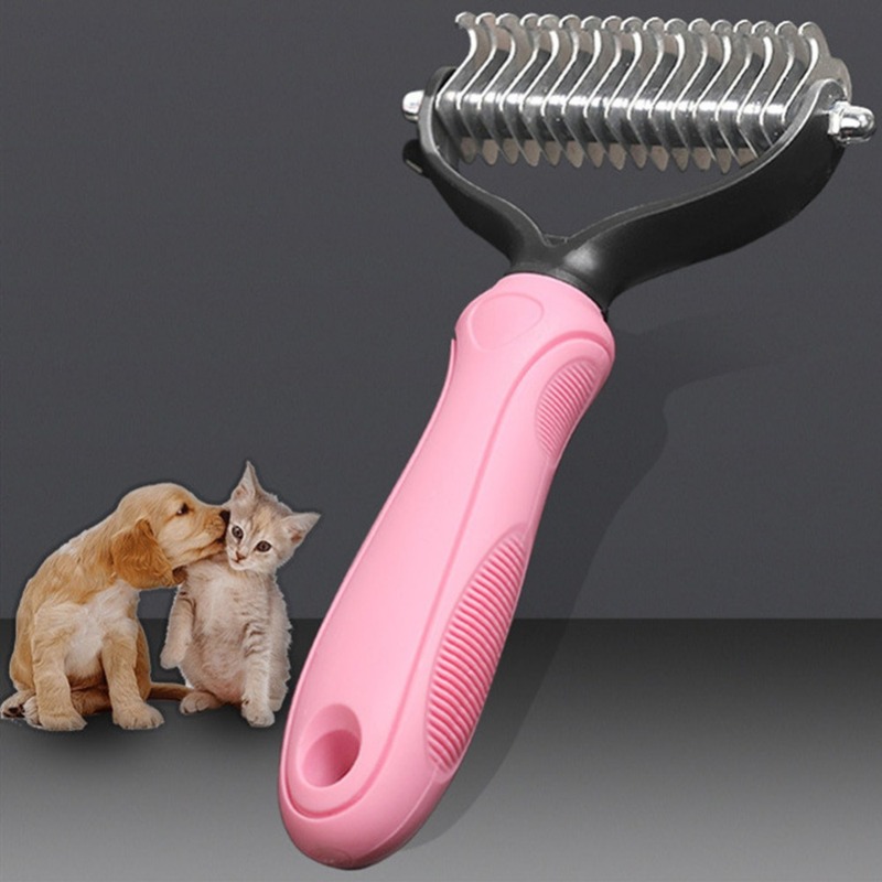 Pet Hair Removal Comb Knotter Brush Double Sided Cat and Dog Grooming Hair Removal Tool Curling Cleaner Comb Pet Grooming