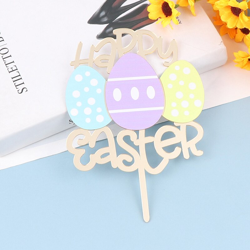 Happy Easter Cake Decoration Product Insert Card Cake Insert Baking Dress Up Birthday Baby Shower