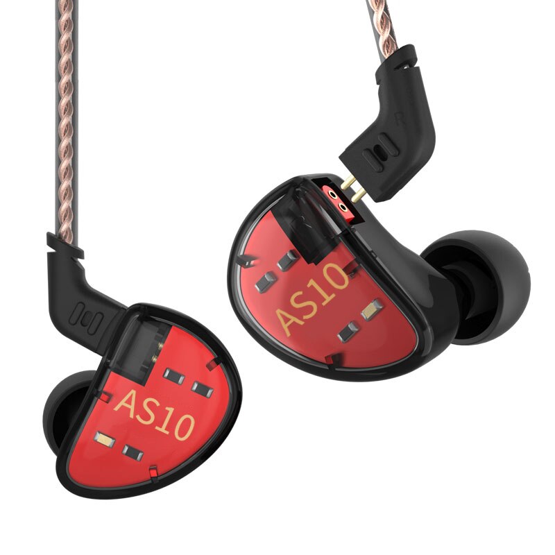 Kz AS10 Hoofdtelefoon 5 Balanced Armature Driver In Ear Oortelefoon Hifi Bass Monitor Oortelefoon Oordopjes Met 2pin Kabel Kz ZS10 kz BA10