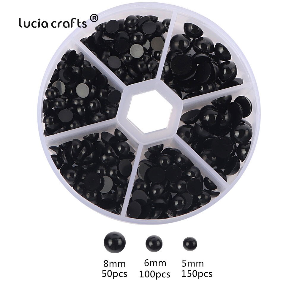 5-20mm Half Round Pearls Plastic Black Beads Flatback Resin Pearl Glue On Rhinestones Beads Nail Art Crafts Diy Decoration K1011: C2 300pcs