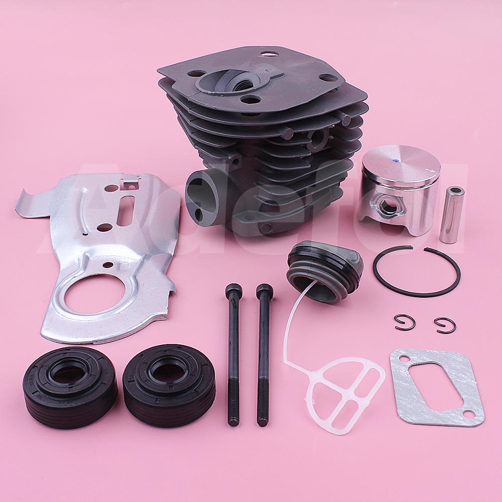 44mm nikasil cylinder top ende genopbygningssæt til husqvarna 340 345 350 motorsav 503869971, 503875701 w olietætning lyddæmper bolt pakning