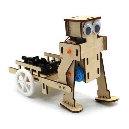 physical experiment equipment Robot pull cart Hand-assembled DIY walking robot model toy maker experiment Physics teaching: 1