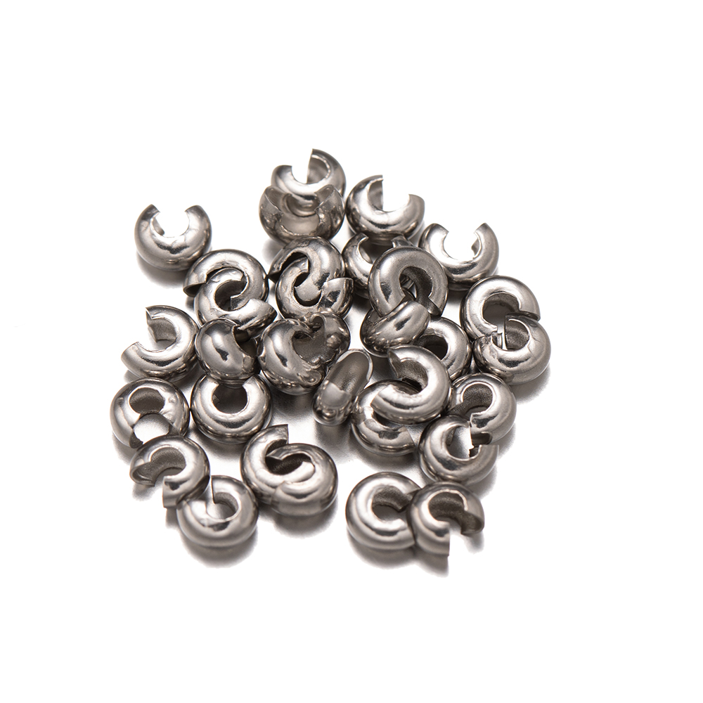 50 pezzi di tappo per perline a crimpare in acciaio inossidabile dorato, tappo per estremità, per orecchini fai da te, creazione di gioielli, accessori, materiali: L / Blu