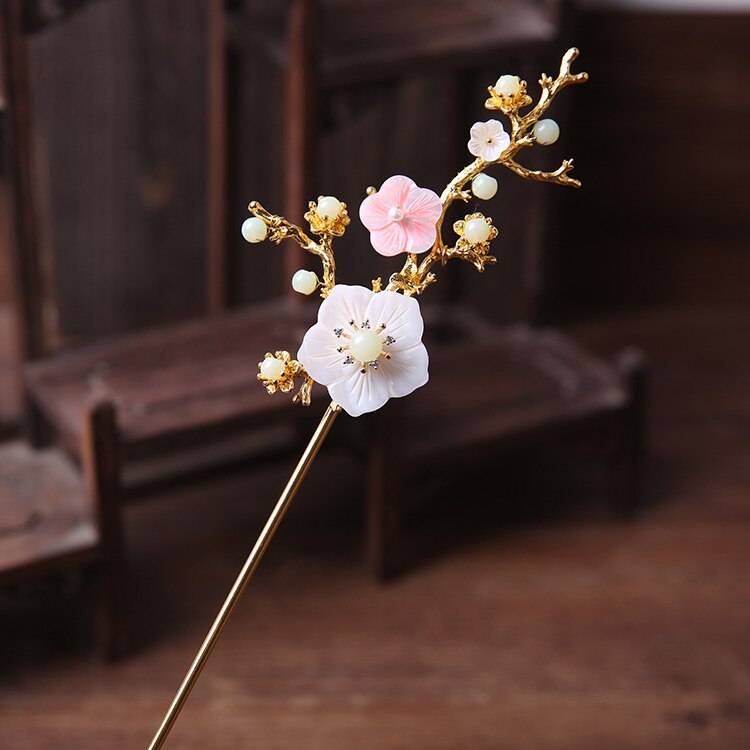 Gammel stil kostume hanfu kvast kvast step tiara klassisk retro hårnål vildt temperament håndlavet cheongsam tilbehør