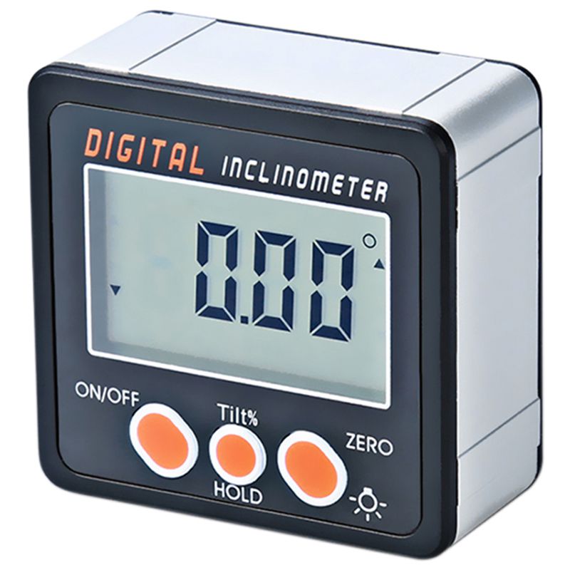 Digital Inclinometer 0-360 Angle Triangle ruler Electronic Protractor Aluminum Alloy Shell Box Angle Gauge Meter Magnets Base
